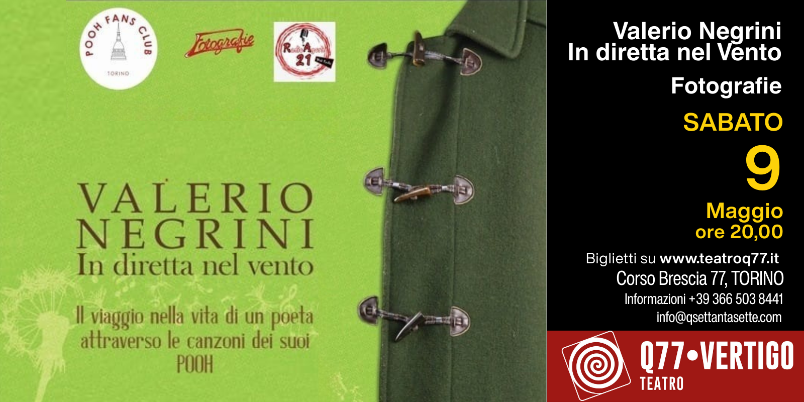 "Valerio Negrini - In diretta nel vento" Omaggio ai Pooh - Cover Band Fotografie